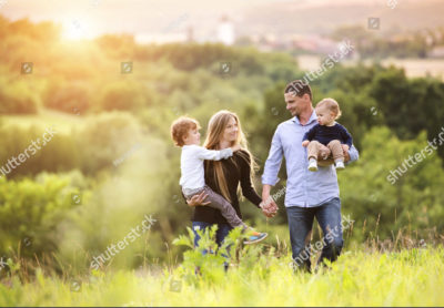 Happy Young Family